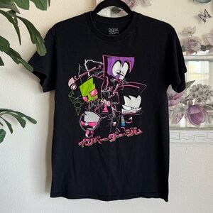 Invader Zim Black Crew Neck Graphic Tee Unisex Size Medium